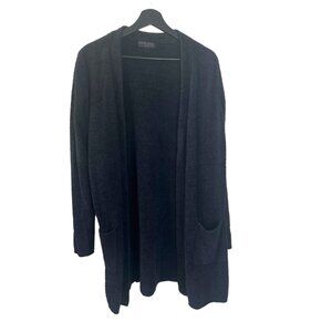 Barefoot Dreams CozyChic Lite Black Open Front Cardigan Large